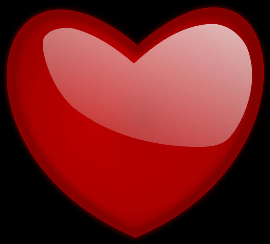 glossy red heart, soft gradient shading, solid black background, SD Desktop Wallpaper