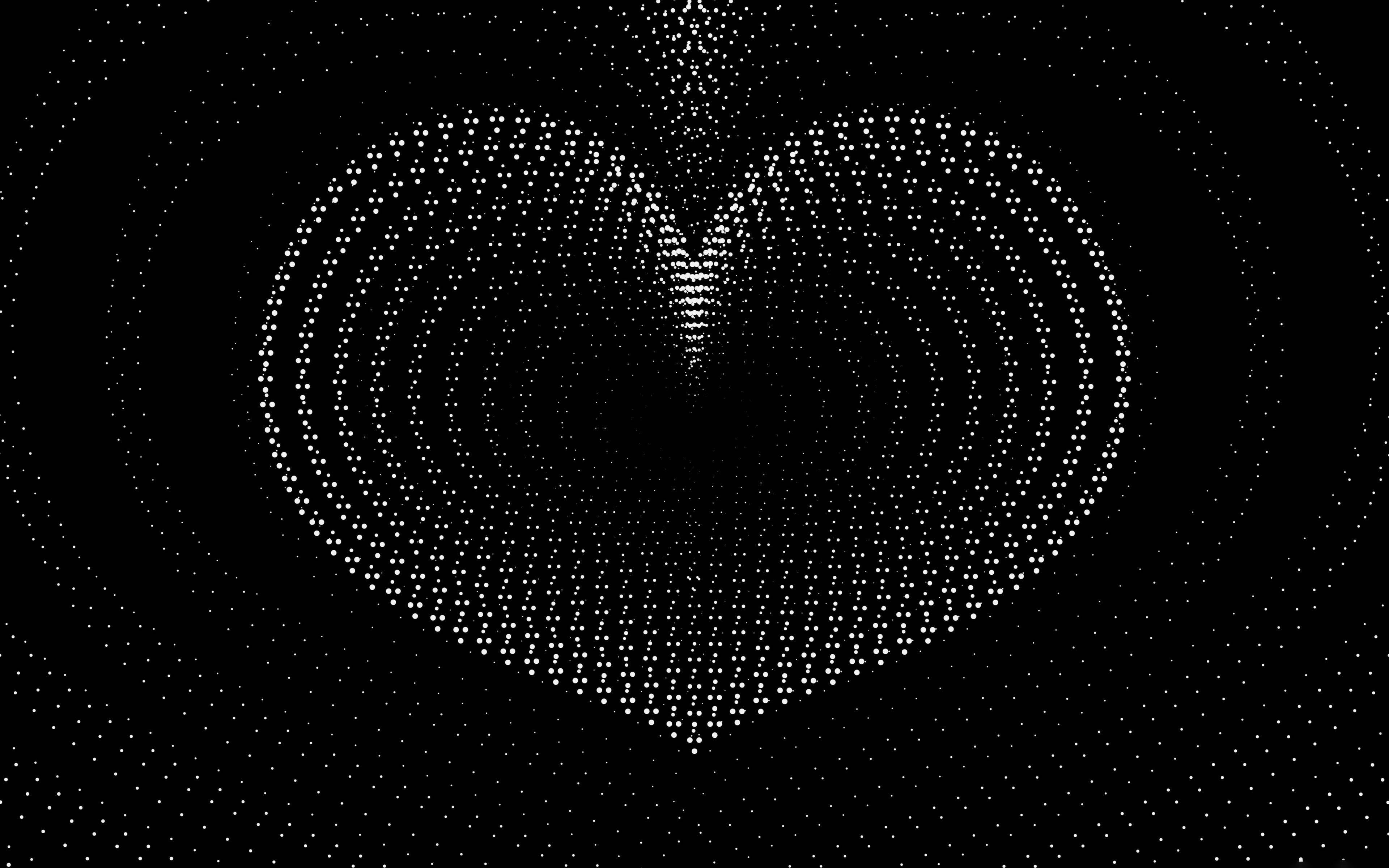 Dotty Black And White Heart, heart shape, concentric rings, 4K Desktop Wallpaper