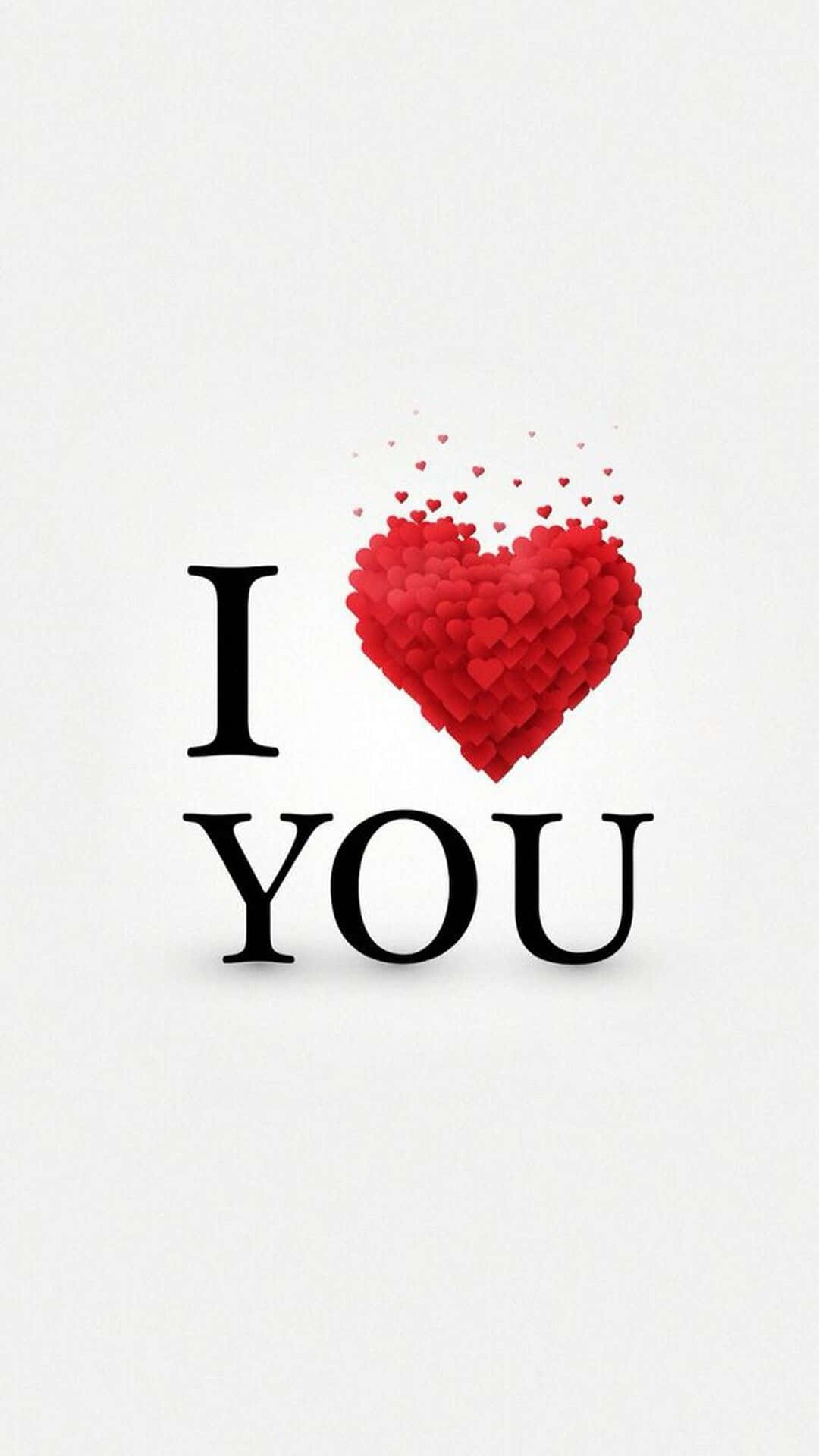 I Heart Pfp, red hearts, black text, Full HD Phone Wallpaper