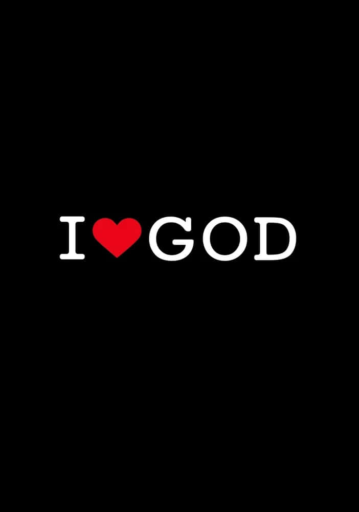 I Love God, white text, red heart, SD Phone Wallpaper