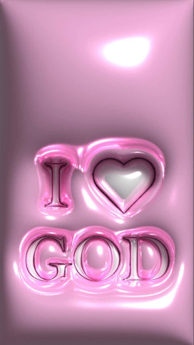 I Love God, pink neon sign, glossy pink, SD Phone Wallpaper