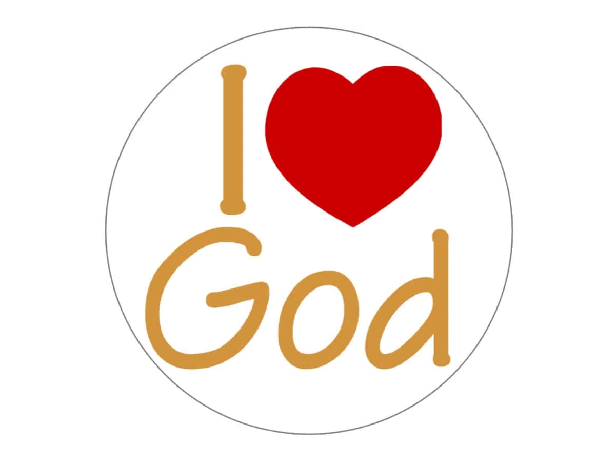 I Love God, gold text, red heart symbol, SD Desktop Wallpaper