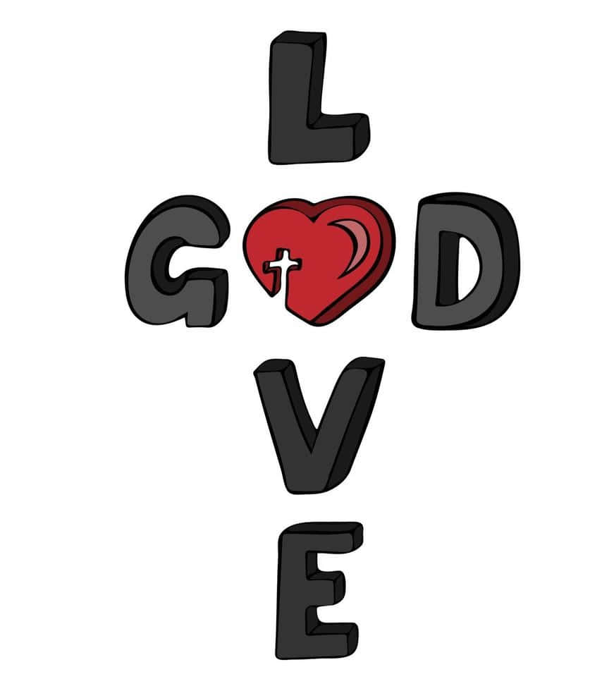 Love God, heart, cross, SD Phone Wallpaper