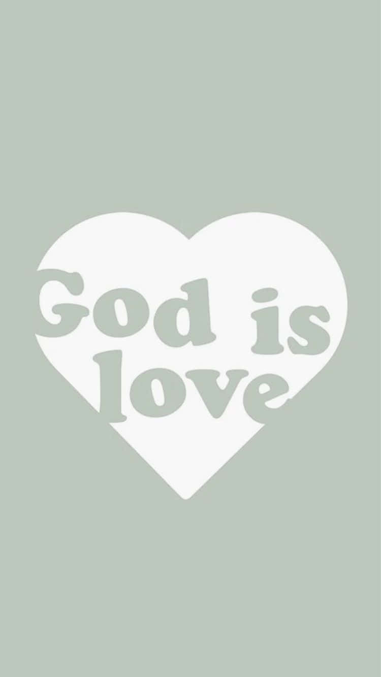 God is love, white heart, soft gray text, HD Phone Wallpaper