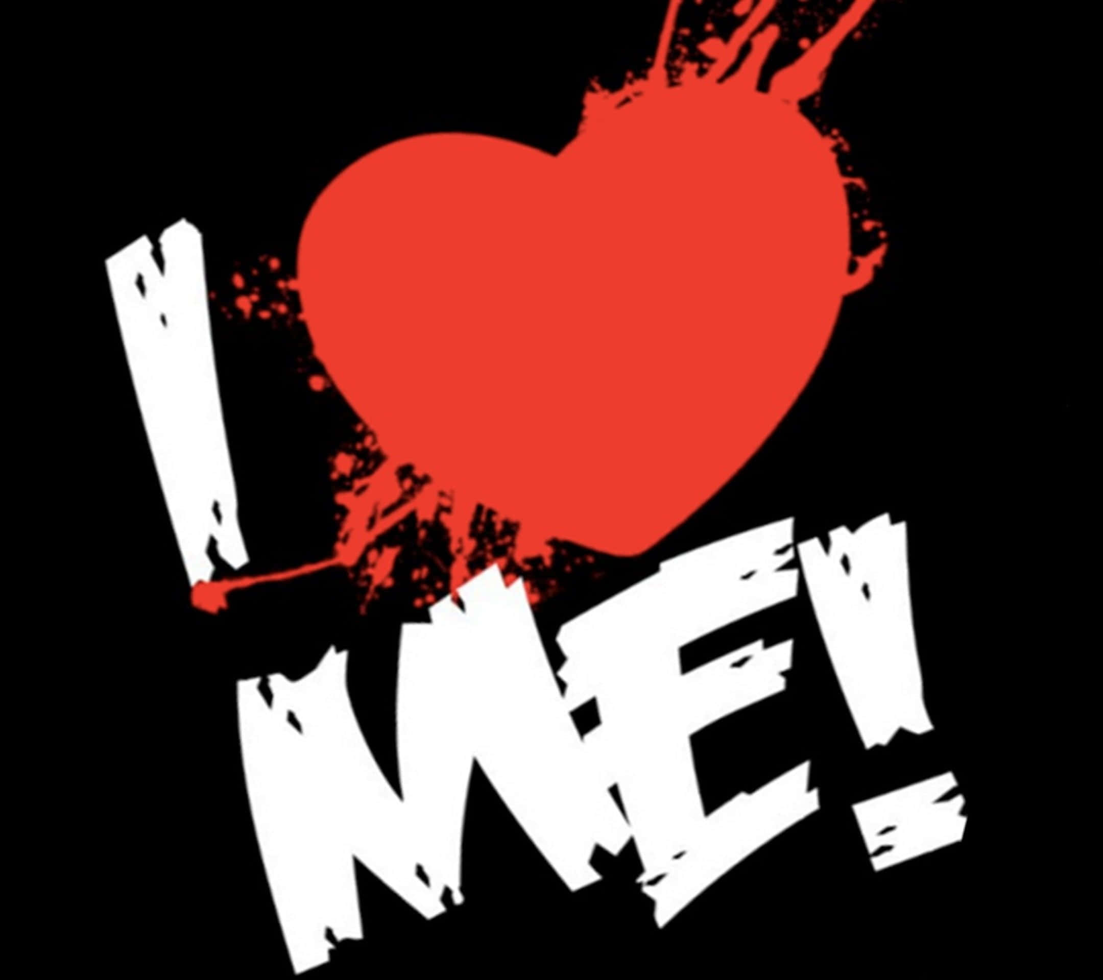 I Love Me, red heart, white 'I LOVE ME!' text, Full HD Desktop Wallpaper