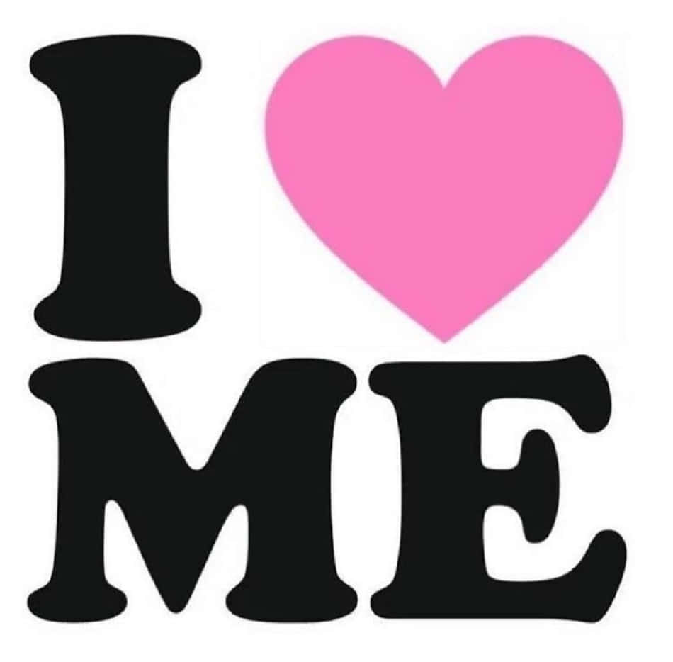 I Love Me, black letters, pink heart, SD Desktop Wallpaper