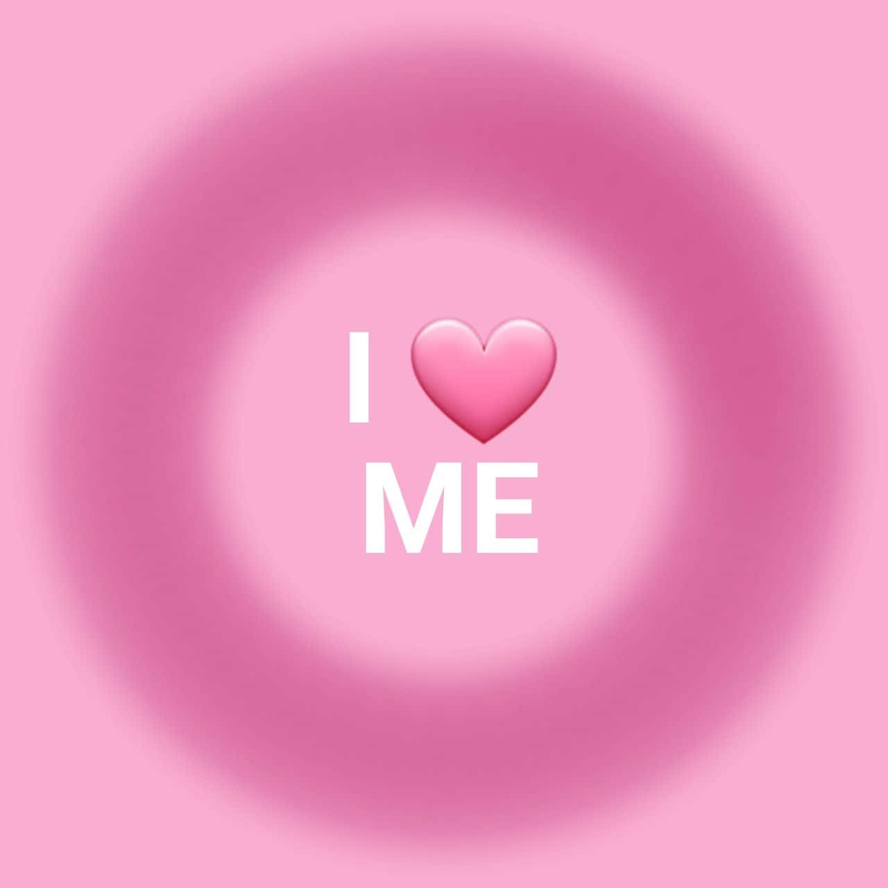 I heart ME, pink gradient background, glossy pink heart symbol, HD Desktop Wallpaper