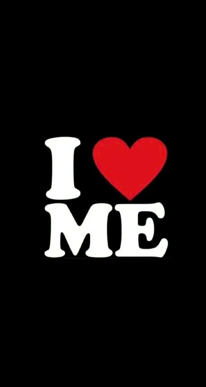 I Love Me, white text, red heart symbol, HD Phone Wallpaper