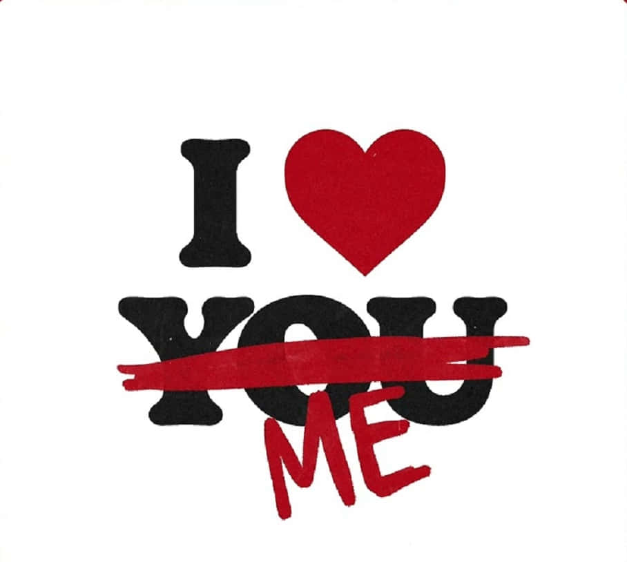 I Love Me Over You Artwork, black text, red graffiti style, SD Desktop Wallpaper