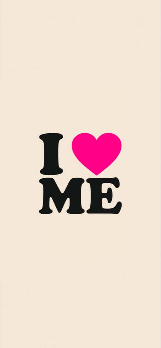 I Love Me, black text, bright pink heart, SD Phone Wallpaper