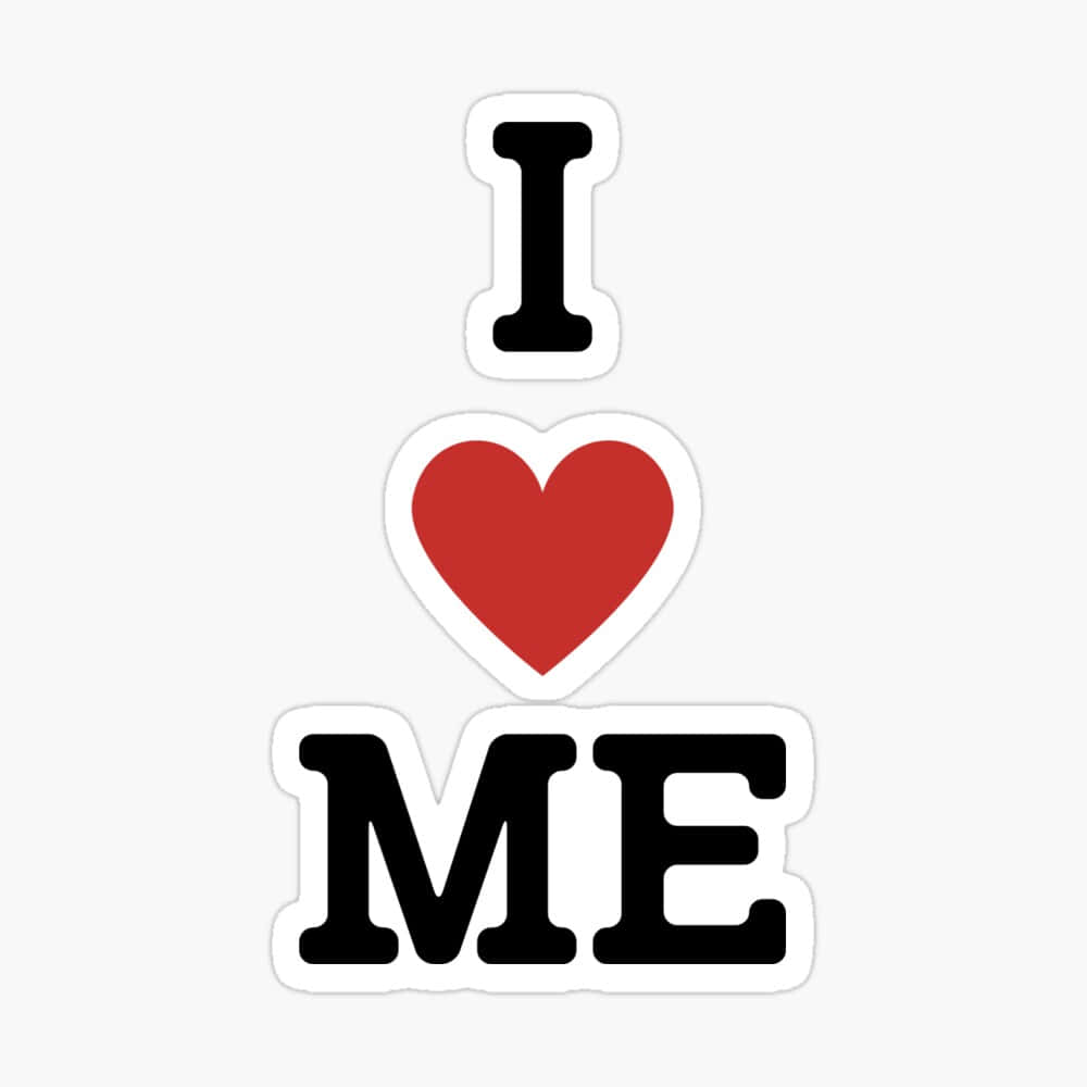 I Love Me, black letters, red heart, SD Desktop Wallpaper