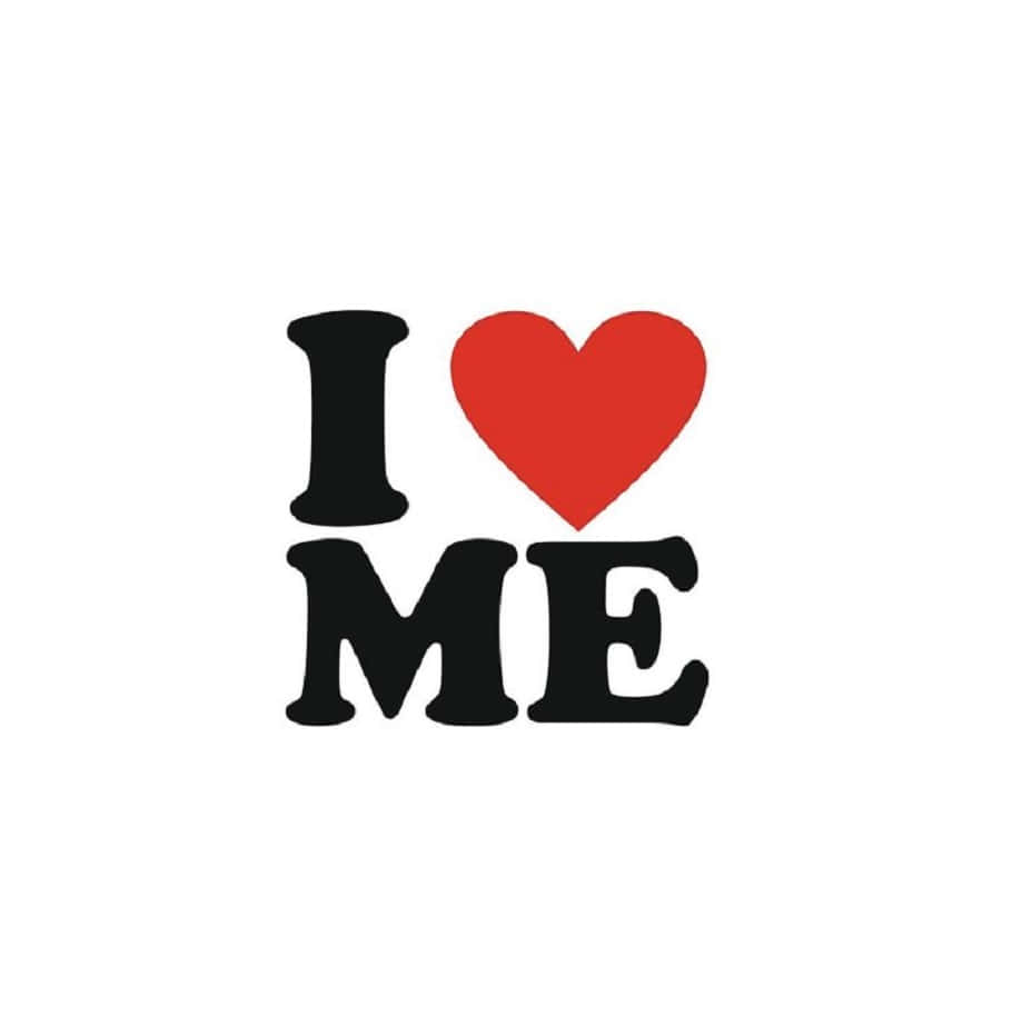 I Love Me, black letters, red heart, SD Desktop Wallpaper