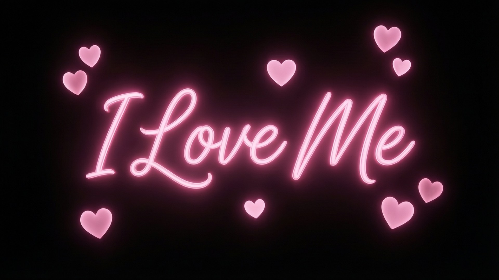 I Love Me, neon text, glowing neon text, Full HD Desktop Wallpaper