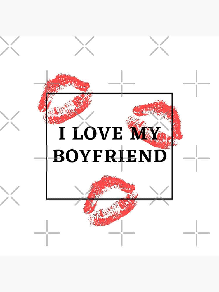 Love Declaration, red lipstick kisses, black text, SD Phone Wallpaper