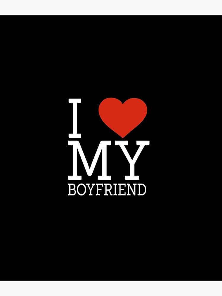 I Love My Boyfriend, white text, red heart, SD Phone Wallpaper