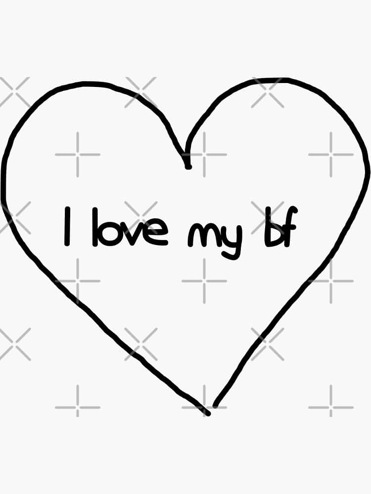 I love my bf, heart doodle, black heart, SD Phone Wallpaper