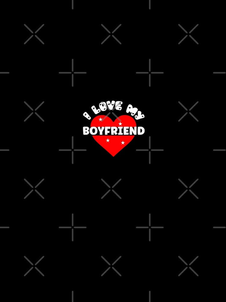 I Love My Boyfriend, red heart, white stars, SD Phone Wallpaper