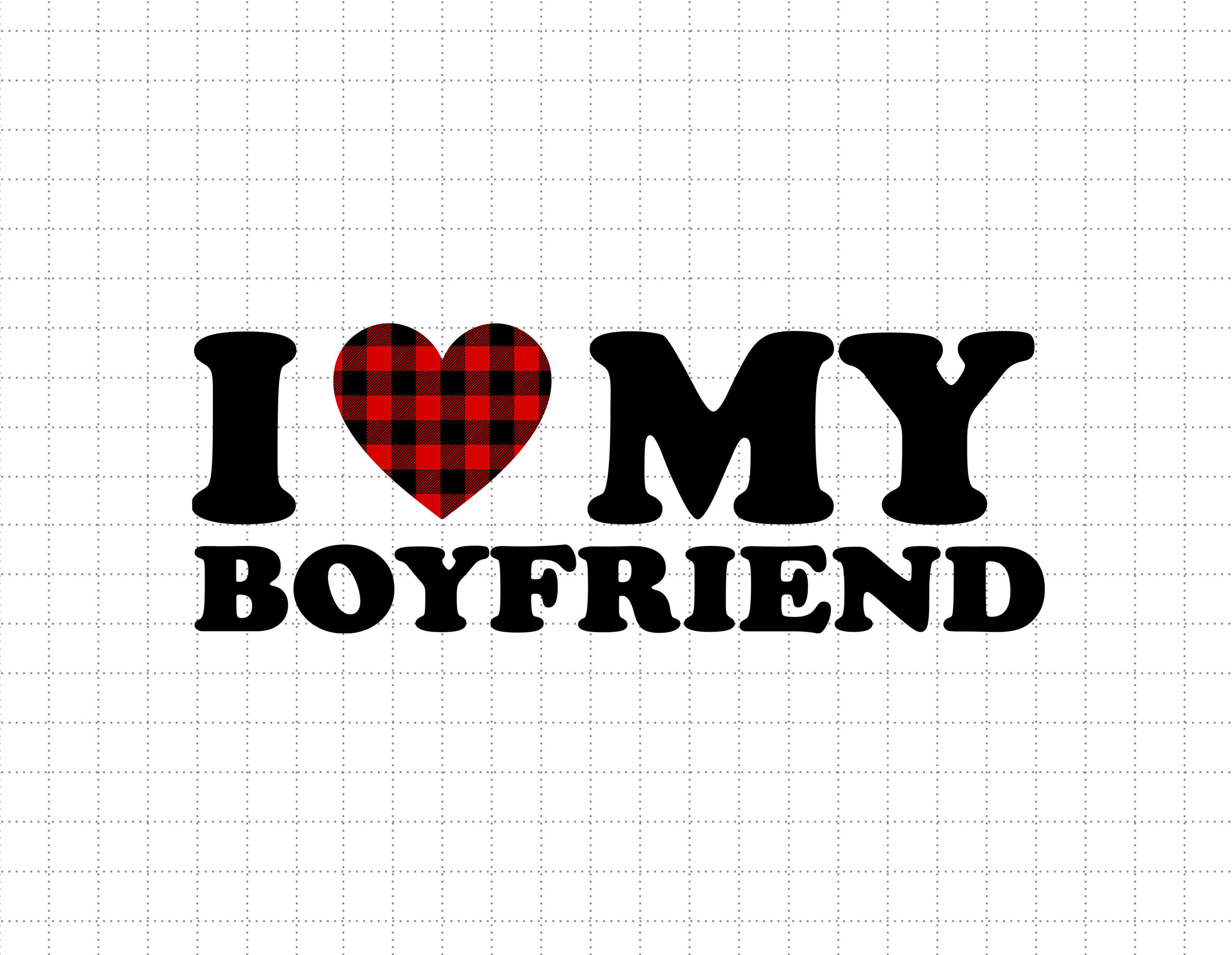 plaid heart, red plaid heart, black text, 2K Desktop Wallpaper