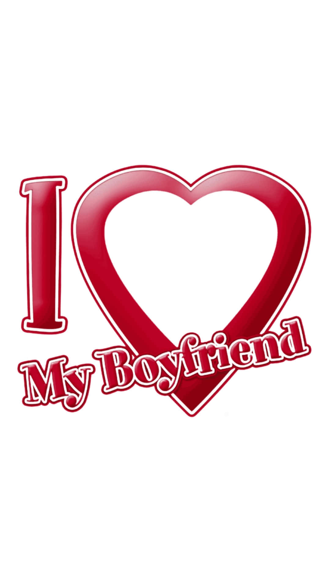 I Love My Boyfriend, red, glossy heart, Full HD Phone Wallpaper