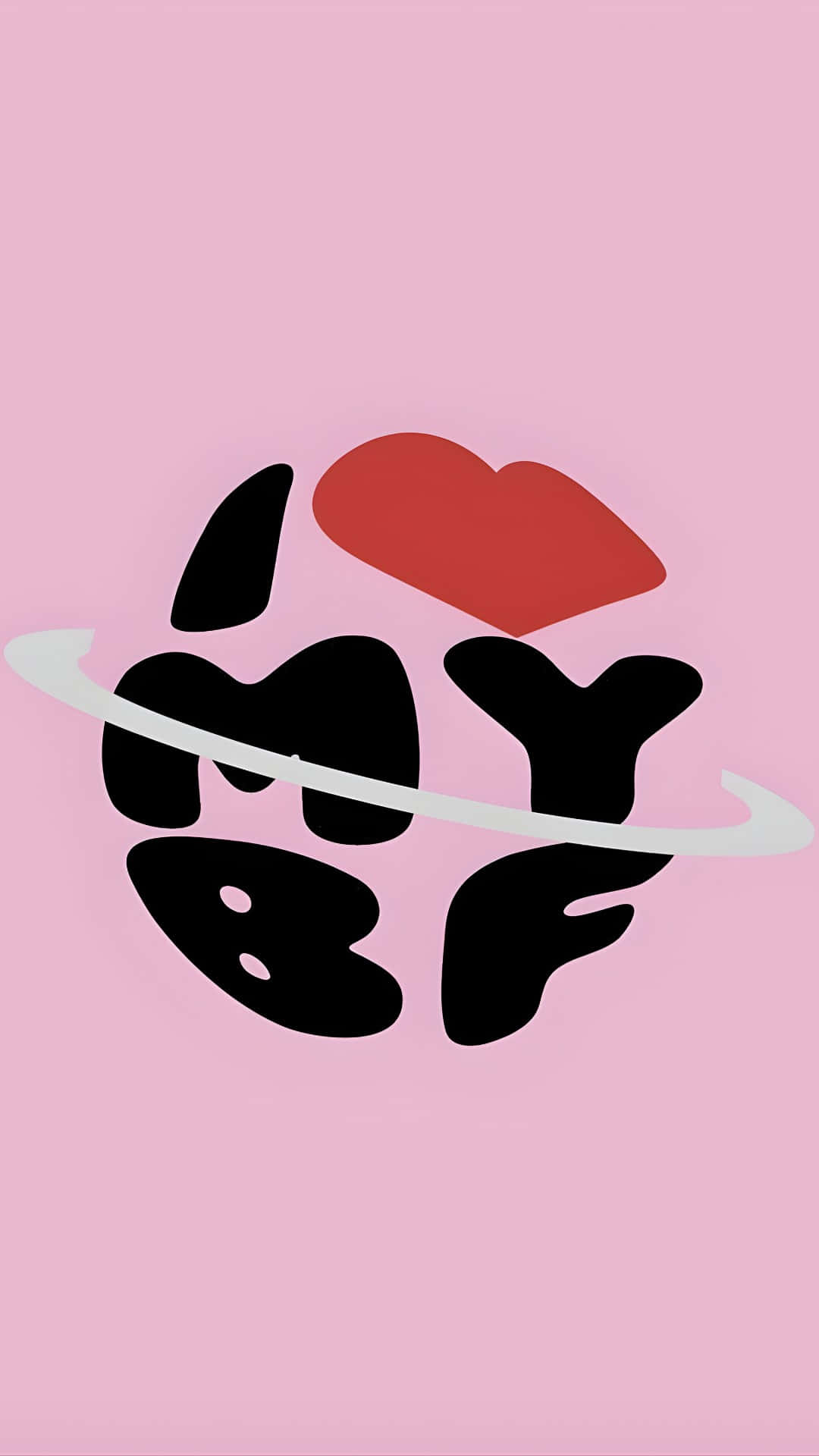 I Love My Boyfriend, black letters, red heart, Full HD Phone Wallpaper
