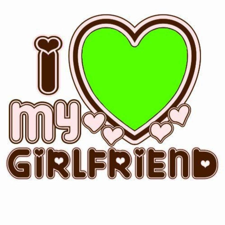 I Love My Gf Green Heart PFP, bright green heart, retro graphic, SD Desktop Wallpaper