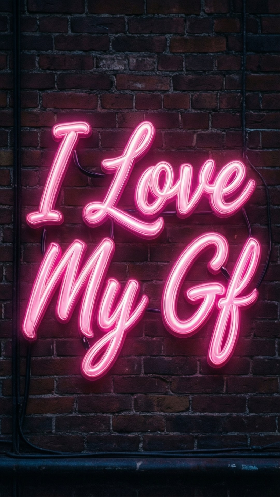 Neon Love Sign, I Love My Gf, pink neon sign, Full HD Phone Wallpaper