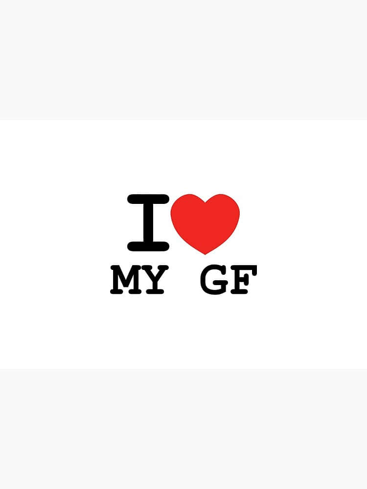 I love my GF, red heart symbol, plain white background, SD Phone Wallpaper