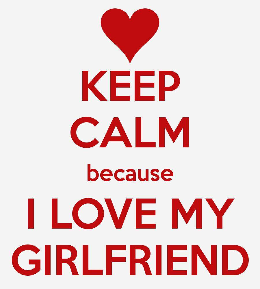 I Love My Gf Quote PFP, Red text, light gray background, SD Phone Wallpaper