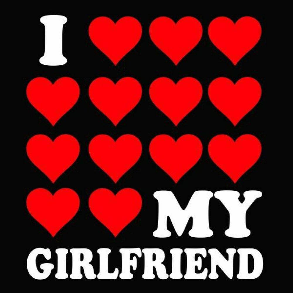 I Love My Gf Pfp, red hearts, white text, SD Desktop Wallpaper