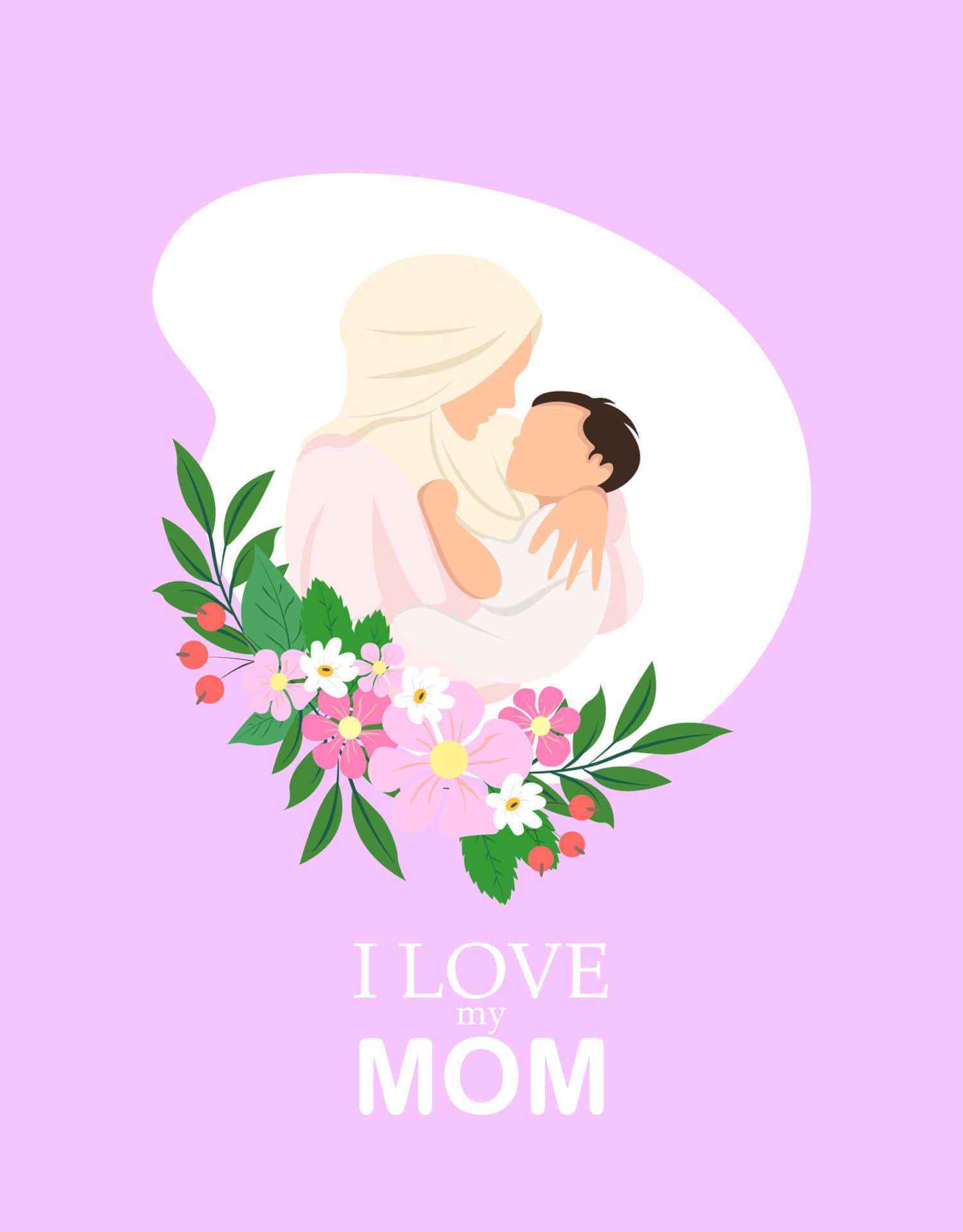 mother, baby, pink flowers, Full HD Phone Wallpaper