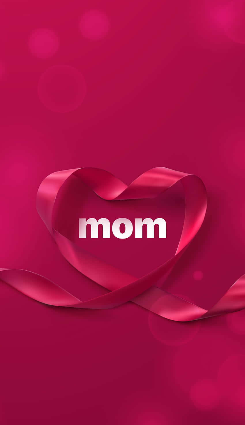 pink ribbon, heart shape, word mom, HD Phone Wallpaper
