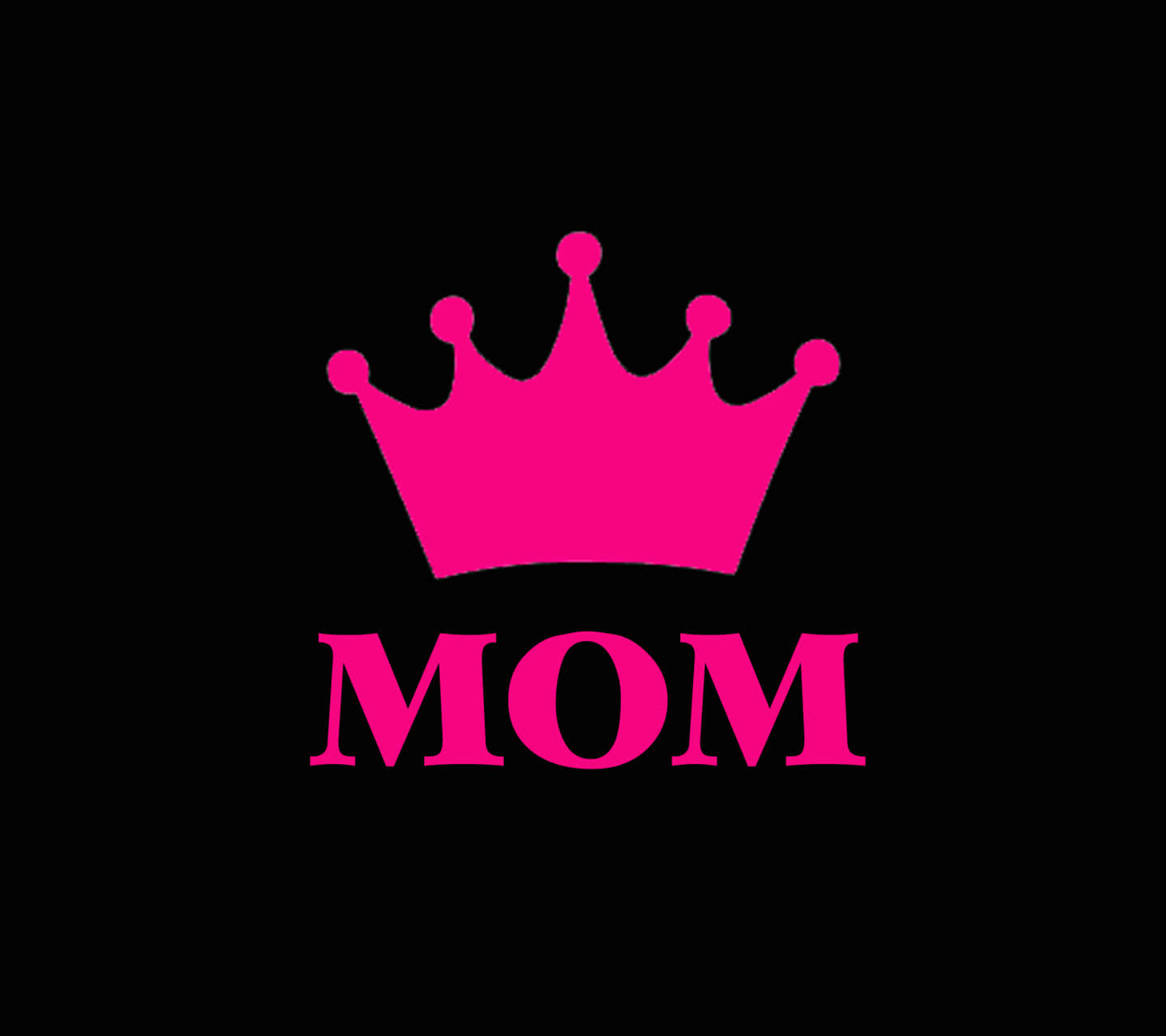 pink crown, MOM, solid black background, HD Desktop Wallpaper