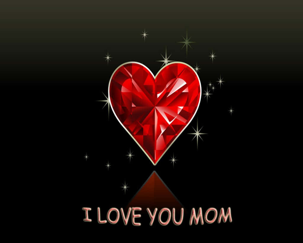 red heart, dark background, sparkling stars, SD Desktop Wallpaper