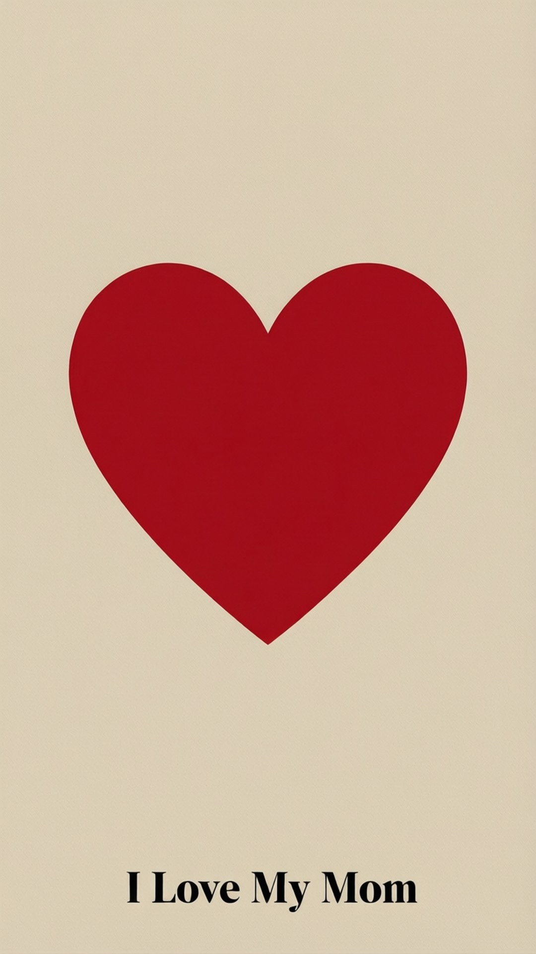 minimal heart, red heart, beige background, Full HD Phone Wallpaper