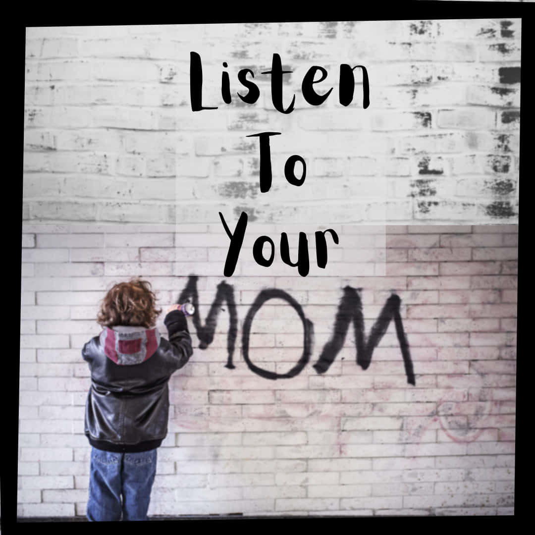 MOM, leather jacket, white brick wall, SD Desktop Wallpaper