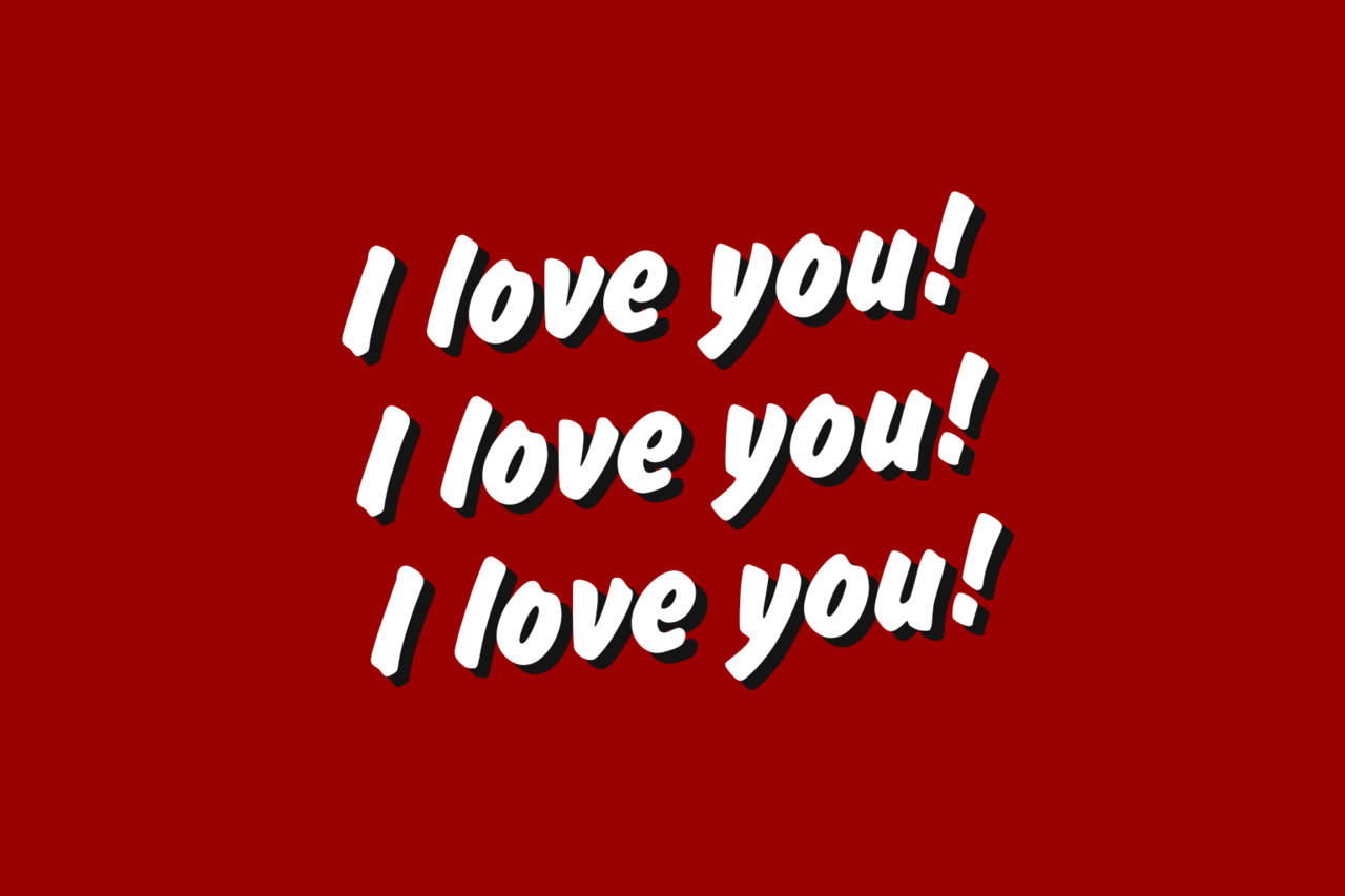 I Love You, red, white text, HD Desktop Wallpaper