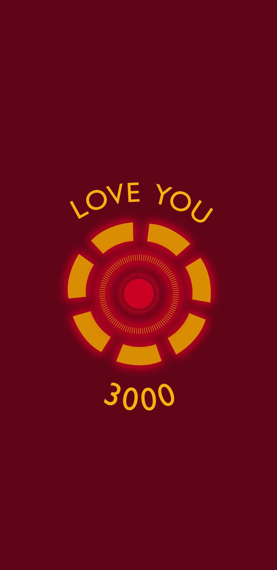 I Love You 3000, glowing red and gold circular interface, LOVE YOU 3000, Full HD Phone Wallpaper