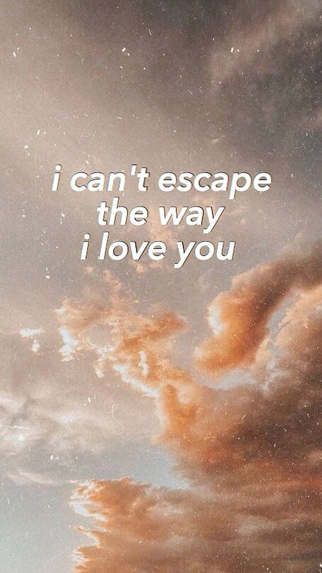 orange and gray clouds, dreamy sky, white text, Full HD Phone Wallpaper