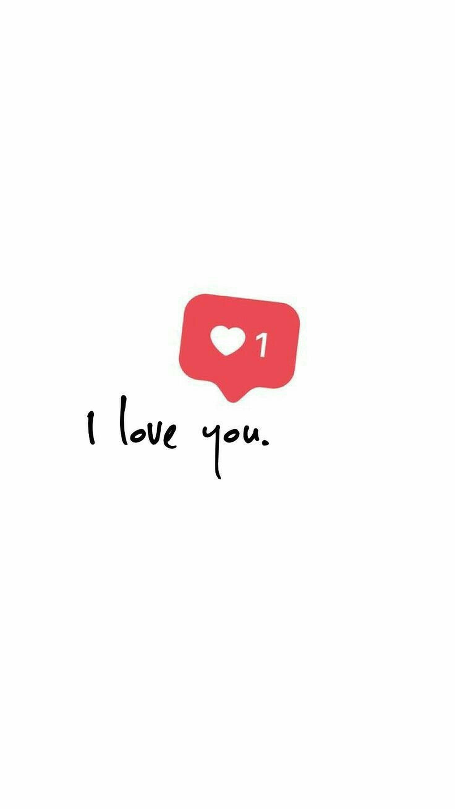 I Love You, red heart icon, number one, 2K Phone Wallpaper