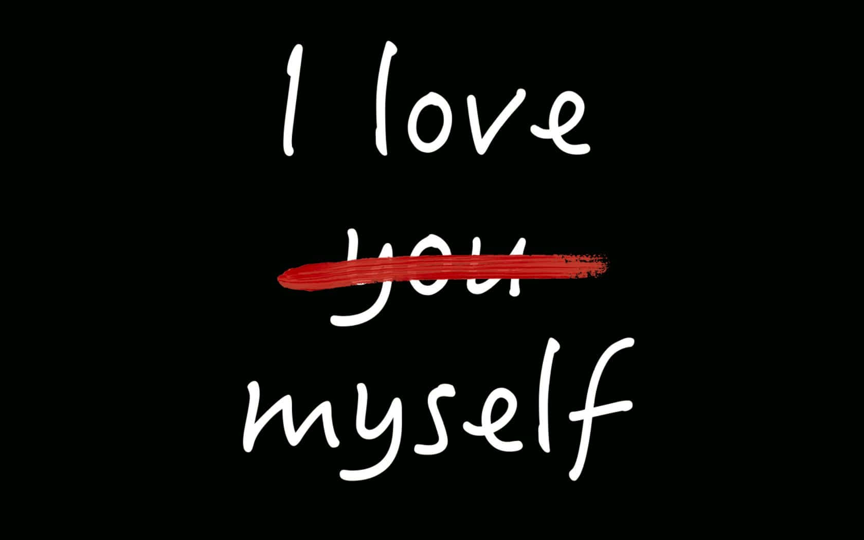 I Love You, white handwritten text, black background, HD Desktop Wallpaper