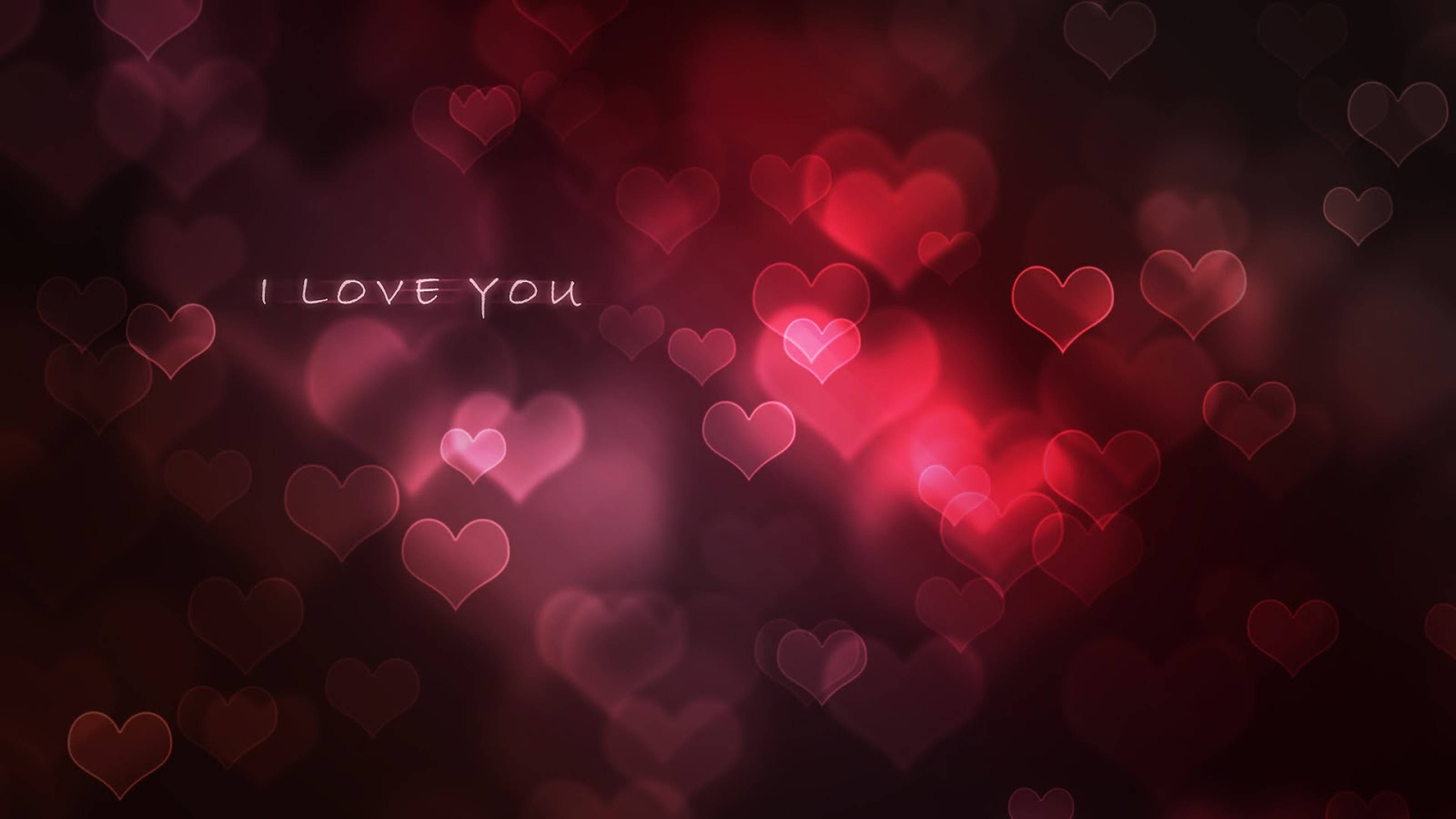 I LOVE YOU, deep reds, pinks, 2K Desktop Wallpaper