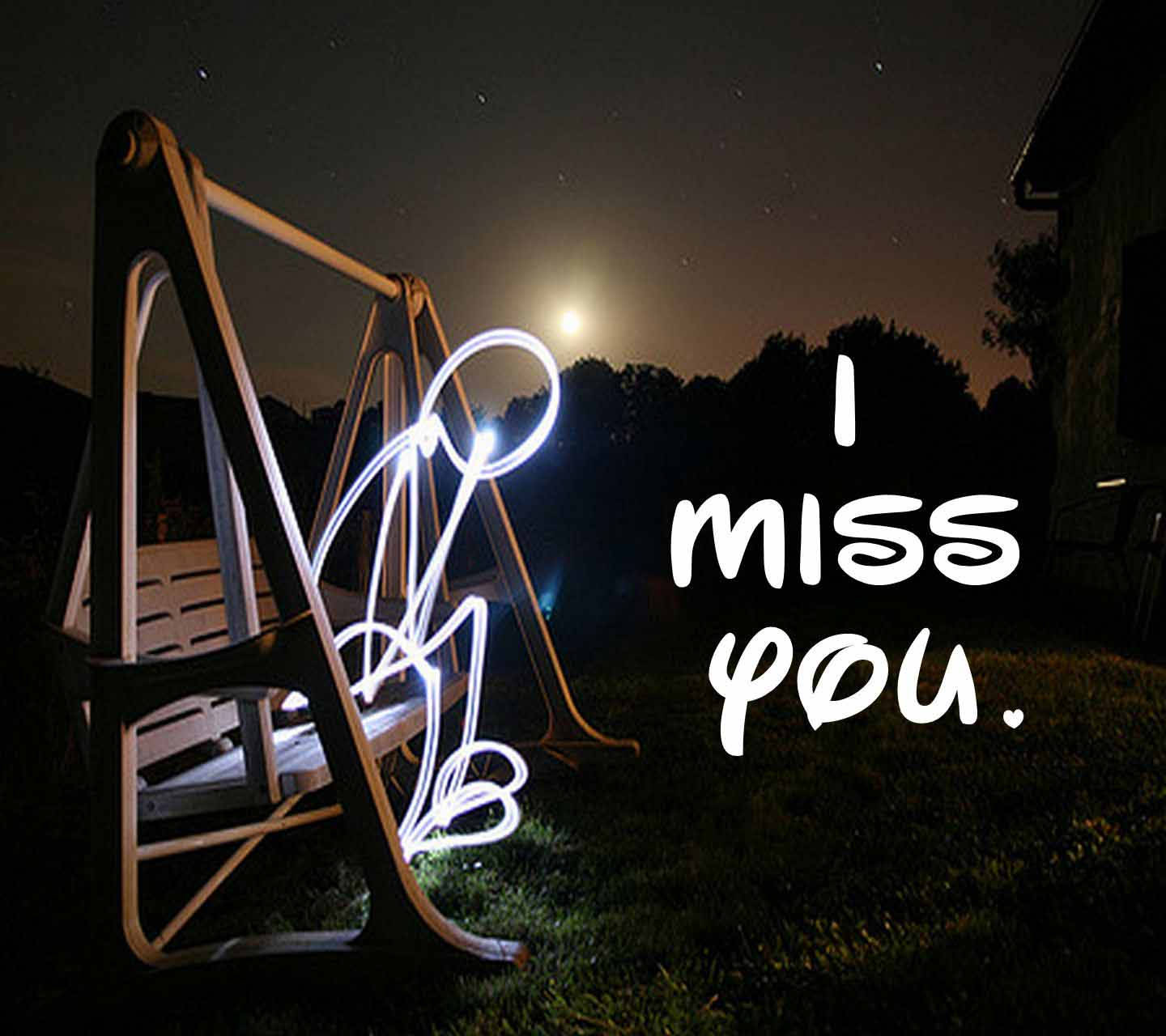 glowing light-painted heart, swing set, starry night sky, HD Desktop Wallpaper
