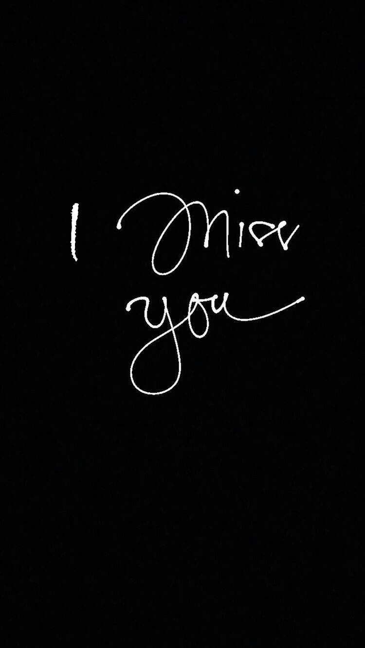 cursive, I miss you, white cursive text, HD Phone Wallpaper