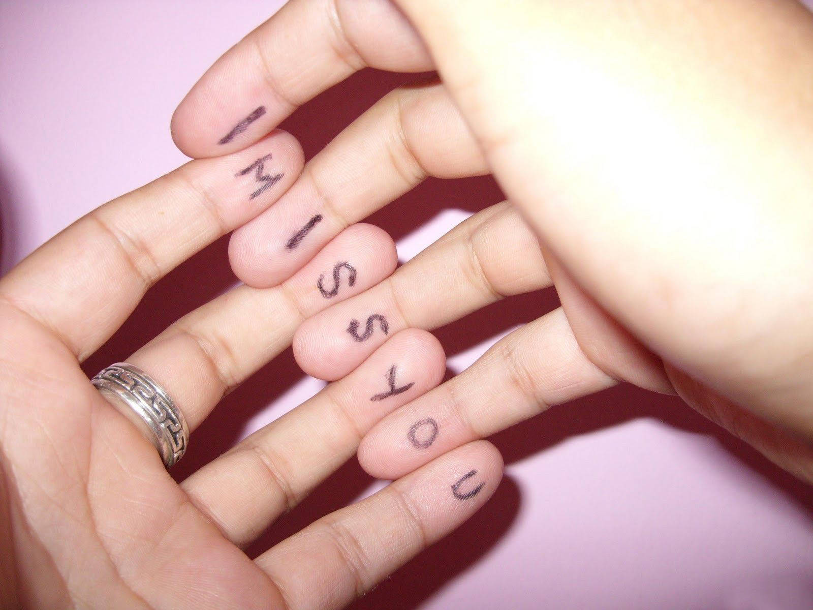 miss you, dark marker, soft pink background, HD Desktop Wallpaper