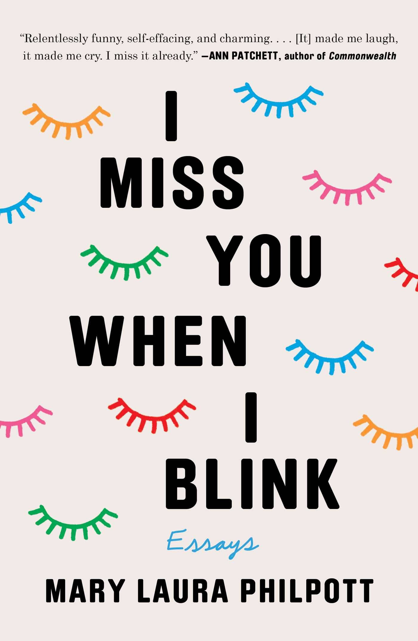 I MISS YOU WHEN I BLINK, colorful cartoon eyelashes, beige background, Full HD Phone Wallpaper