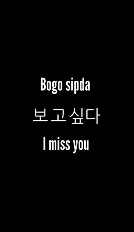 Korean, I miss you, black background, SD Phone Wallpaper