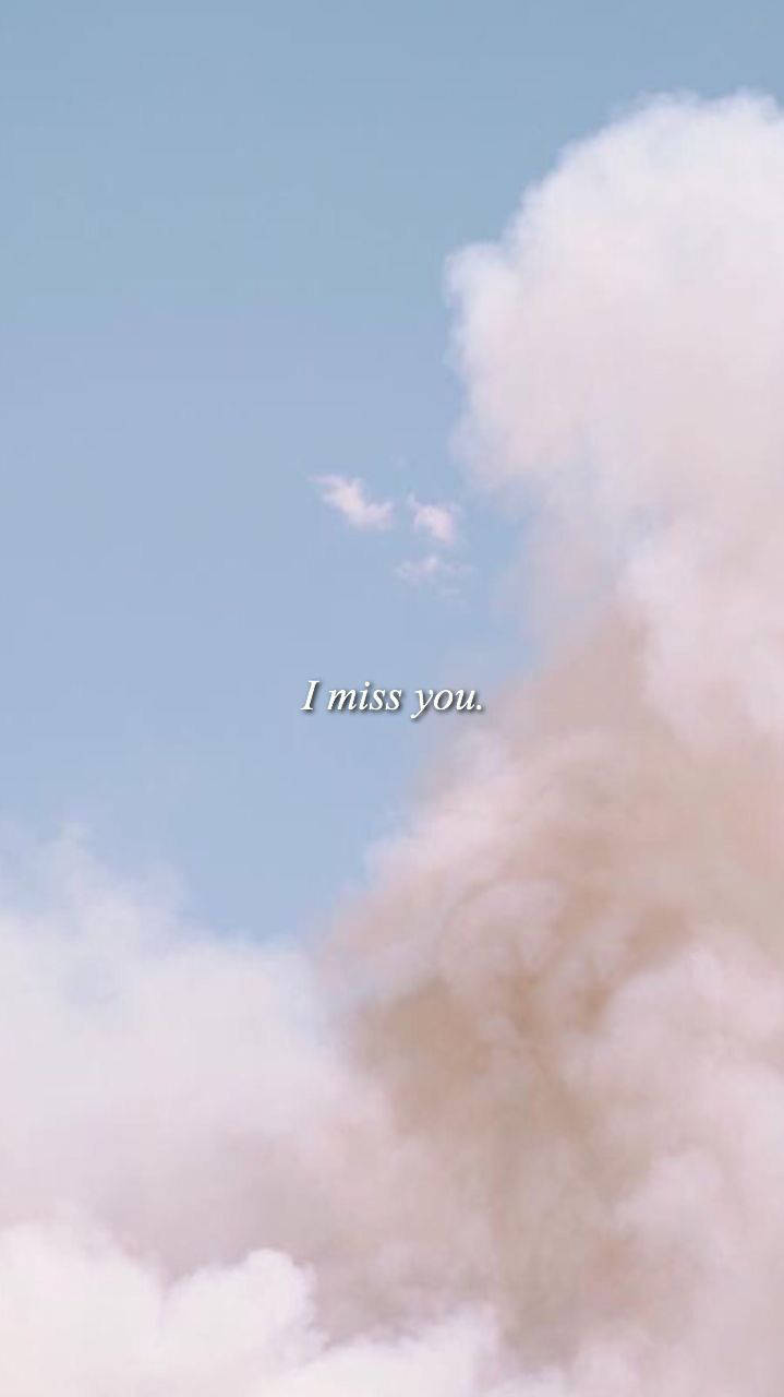 I miss you, pastel clouds, clear blue sky, HD Phone Wallpaper