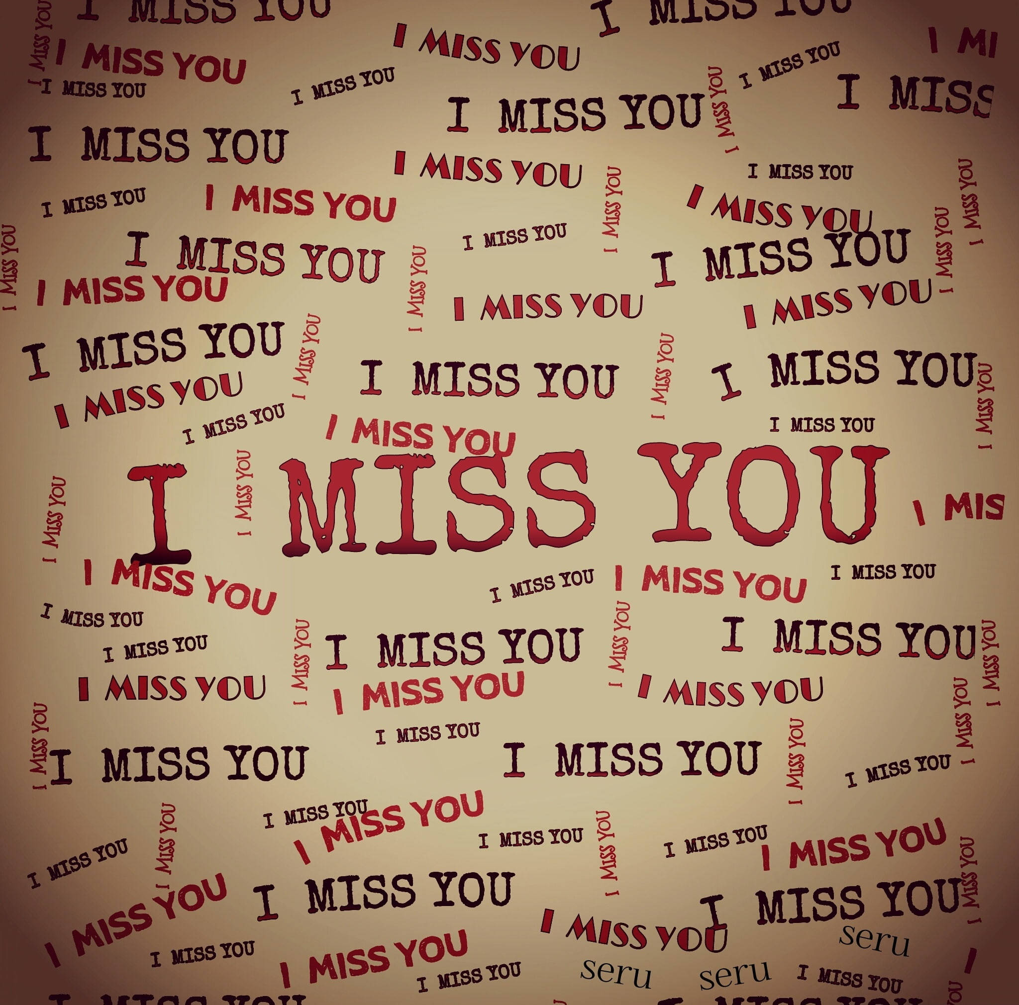 I MISS YOU, beige, red, Full HD Desktop Wallpaper