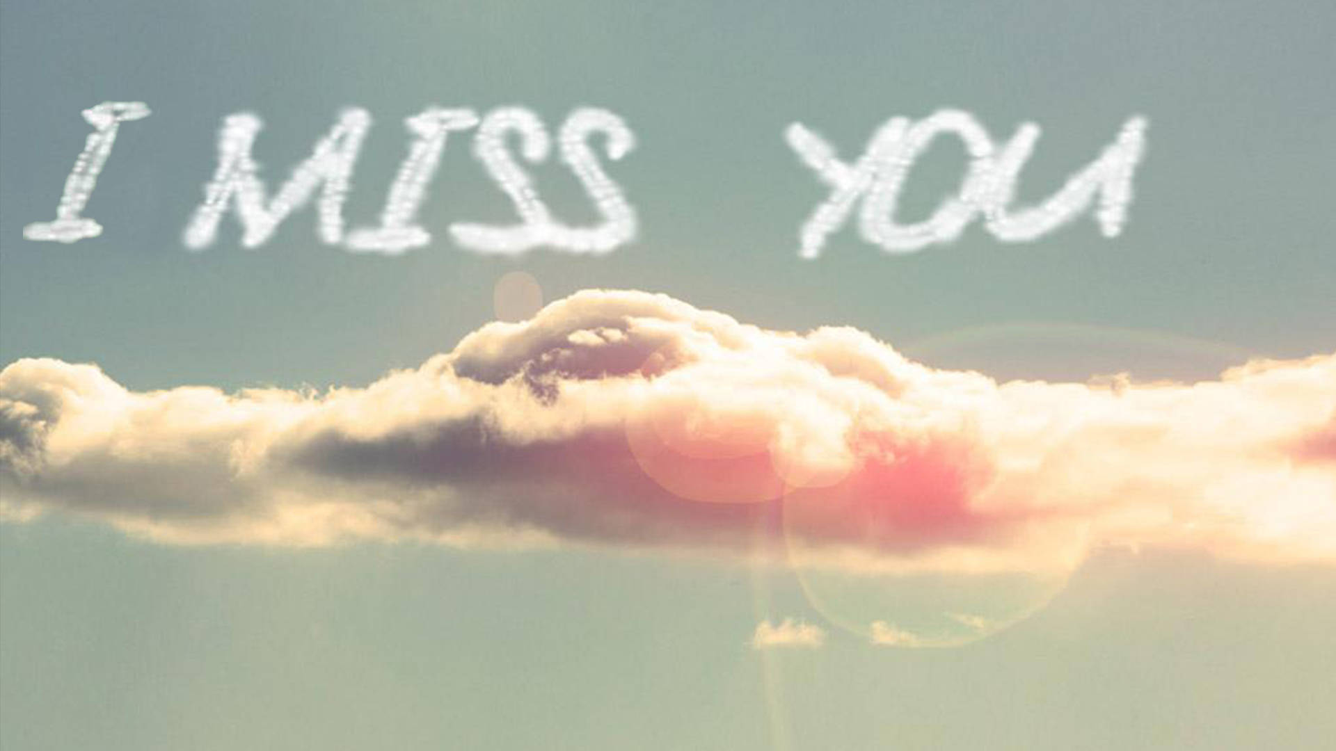 I MISS YOU, sun rays, warm sunset glow, Full HD Desktop Wallpaper