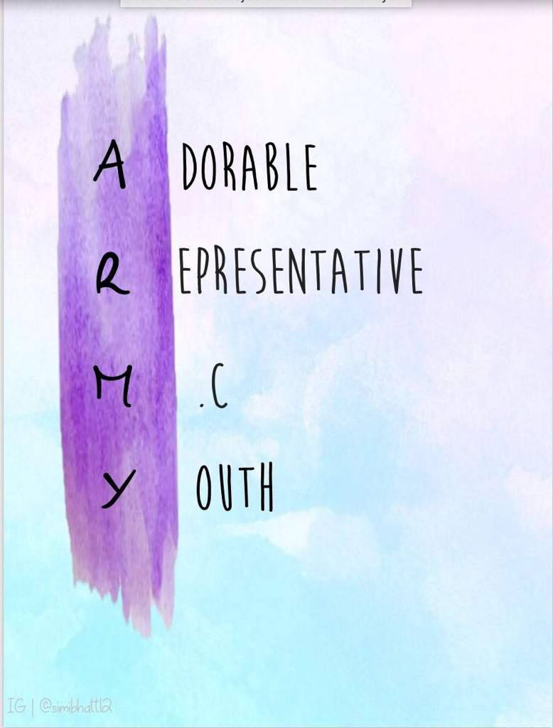 ARMY DORABLE REPRESENTATIVE .C OUTH, soft blue and purple hues, watercolor background, SD Phone Wallpaper